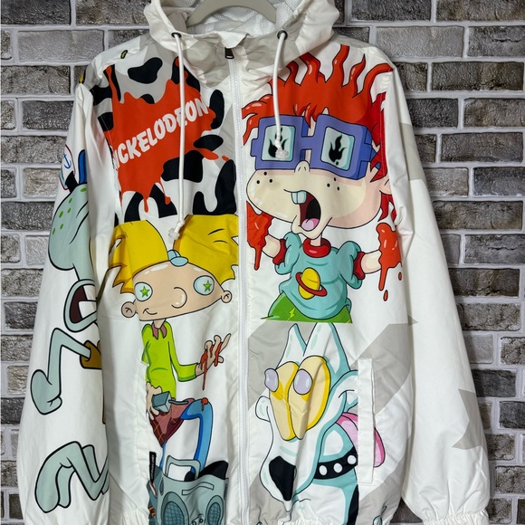 Members Only x Nickelodeon‎ Hooded Windbreaker M Jacket Rugrats SpongeBob - Picture 1 of 8